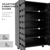 Shoe Cabinet, 21 Pair Shoe Storage Cabinet Organizer with 5-tier Double Door Cupboard and 5-tier Open Shelves, Black