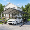 10' x 15' Metal Carport, Heavy Duty Garage Car Shelter with Galvanized Metal Roof and Removable Sidewalls