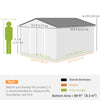 11' x 9' Metal Storage Shed Garden Tool House with Double Sliding Doors, 4 Air Vents for Backyard, Patio, Lawn Dark
