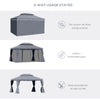 13' x 10' Patio Gazebo, Double Roof Outdoor Gazebo Canopy Shelter with Netting & Curtains, Strong Aluminum Frame, Dark Grey