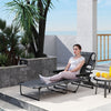 Folding Lounge Chair w/ Reclining Back, Mixed Grey