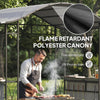 8' x 5' Grill Gazebo Canopy, Outdoor BBQ Shelter with 2 Side Shelves, Dark Grey