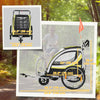2 Seat Bike Trailer for Kids 2-in-1 Double Baby Stroller with Handbrake, Rubber Wheels, 5 Point Harness, Waterproof Cover, Storage Bag, Reflectors