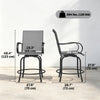 Outdoor Bar Stools Set of 2, 360° Swivel Bar Height Chairs, 26.8