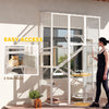 Wooden Catio Outdoor Cat Enclosure with 6 Jumping Platforms, Scratching Post, 2 Ramps, Waterproof Roof, White