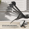 Patio Lounge Chair, Aluminum Reclining Outdoor Tanning Chair with 5-Level Adjustable Backrest, Head Pillow and Breathable Mesh Fabric, for Pool, Deck, Garden, Black