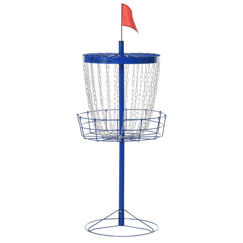 Panier d'entraînement portatif Soozier à 24 chaînes pour golf disque, support cible facile à assembler et léger avec sac de transport, bleu profond