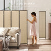 6 FT Room Divider, 6 Panel Folding Privacy Screen, Lightweight Handwoven Freestanding Partition for Home Office, Brown