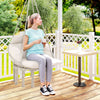 Boho Hammock Chair Swing Hanging Chair with Cushion, Chain, Steel Frame for Indoor Outdoor Bedroom Patio Balcony, Cream