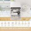 Countertop Dishwasher with Built-in 6L Water Tank, 5 Wash Programs, Touch Control, LED Display, Dual Water Supply, White