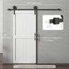 32inx84in Barn Door with 6FT Sliding Door Hardware Kit, Handle, Upgraded Rollers and Floor Guide, Waterproof, White