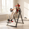 Soozier Heavy Duty Inversion Table with Protective Belt, Adjustable Folding Back Stretcher Machine with Headrest, Red