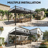 19' x 10' Pergola with Retractable Canopy, Patio Pergola with Sun Shade Shelter, UV50+, for Patio, Garden