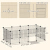 Small Animal Cage Waterproof Mat DIY Animal Playpen for Guinea Pigs Rabbits 12 Panels and Door Black
