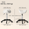 Saddle Stool, Adjustable Rolling Stool, White