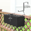 2 Pack 20 Inch Hanging Flower Pots, Railing Planter Box for Fence, Garden, Rattan Look, Black