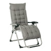 Reclining Zero Gravity Chair with Adjustable Backrest, Folding Garden Sun Lounger, Outdoor Recliner with Removable Cushion and Headrest, Dark Grey