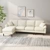 L-Shape Sofa, Modern Sectional Couch with Changeable Chaise Lounge, Pillows and Wooden Legs for Living Room