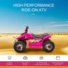Kids Ride on ATV, 6V Battery Powered Quad Car with Forward, Reverse Switch, for Boys Girls 18-36 Months, Pink