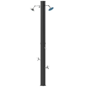 9.2 Gallon Slolar Heated Outdoor Shower, 7.1ft with 2 Free-Rotating Shower Heads & Foot Showers for Poolside Beach Spa