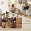 Bar Stools Set of 2, Swivel Counter Height Barstools with Back, Footrest, Adjustable Height, Beige