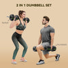 Soozier 66LBS 2-in-1 Adjustable Barbell & Dumbbells Set, Weights Set with Non-slip Handles for Men and Women Home Gym Training