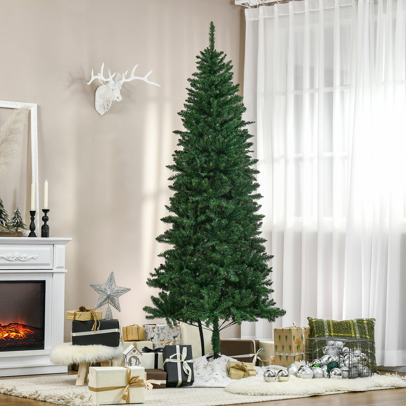 6.9ft Artificial Christmas Tree w/ Metal Stand Spruce Branch Tips Green