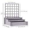 Wooden Elevated Planter Box with Trellis for Climbing Plants, 3 Tier Raised Garden Bed for Garden, Outdoor, Grey