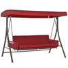 3 Person Porch Swing Bench with Adjustable Canopy, Cushions, Pillows for Porch and Backyard