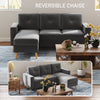 Sectional Sofa Couch, L Shaped Couch with Reversible Chaise, Wooden Legs for Living Room, Bedroom, Dark Grey