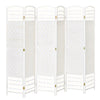 6 Panel Room Divider, 5.6 ft Tall Folding Privacy Screen, Wave Fiber Freestanding Partition Wall Divider for Home Office, White