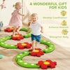 Qaba Kids Balance Beam Stepping Stones with Non-slip Surface for Kids 3-8, Build Coordination and Gross Motor Skills, Green