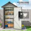 Outdoor Storage Shed with Lockable Door, Metal Garden Shed with 4 Vents for Backyard Patio
