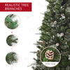 HOMCM 7FT Artificial Christmas Snow Pine Tree Holiday Home Xmas Decoration with Automatic Open, Pinecone, Green