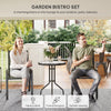 3 Pieces Bistro Set, Small Patio Furniture Set with Stackable Mesh Chairs, Glass Table for Garden, Balcony, Black