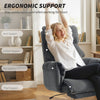 Desk Chair, Computer Office Chair with Footrest, Adjustable Backrest and Headrest, Dark Grey