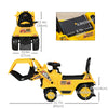 Ride On Excavator Toy No Power Digger with Realistic Sound Grabber Storage, for 2-4 Years Old, 32.7