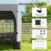 9.6 x 9.6 ft Pop Up Canopy Tent with 3 Sidewalls, UPF 50+ 1-Button Push Easy Setup Outdoor Instant Canopy, Light Grey