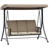 3 Person Porch Swing Outdoor Swing Chair with High Back Design, Side Pouches and Adjustable Canopy