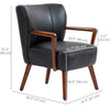 Accent Chair, Modern Armchair, Faux Leather Upholstered Living Room Chair with Wood Legs and Wide Padded Seat