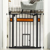 29.1''-31.5'' Extra Wide Dog Gate with Cat Door with Stair Pressure Fit, Auto Close, Double Locking, for Doorways, Hallways, Stairs, Black