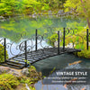 6FT Steel Garden Bridge with Safety Siderails, Decorative Arc Landscaping Bridge for Backyard Creek Stream Pond, Black