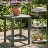 Outdoor Side Table, Adirondack Patio End Table for Garden, Pool, Backyard, Lawn, Beach, Indoor and Outdoor, Grey