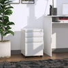 3 Drawer Filing Cabinet, Lockable Office Storage Cabinet on Wheels for Legal, Letter, A4 Files, White