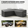 V-Shaped Patio Furniture Cover, Waterproof Outdoor V-Shaped Sectional Sofa Cover with Air Vent, 105