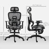 Mesh Office Chair with 3D Armrest, High Back Desk Chair with Lumbar Support, 135° Reclining, Adjustable Headrest