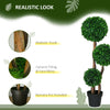 3.6ft Artificial Tree, Triple Ball Boxwood Topiary with Pot and Sandalwood Leaves, for Indoor Outdoor Home