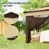 10.7 x 10.7ft Pop Up Gazebo, Adjustable Instant Sun Shelter with UV30+ Roof Cover, Removable Mesh Curtains, Beige
