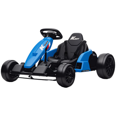 Qaba 24V Electric Go Kart with Dual 150W Motors, Adjustable Seat & 11.2MPH High Speed, Slow Start, 5-Point Harness, Red