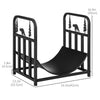 Curved Firewood Rack with Bear and Pine Tree Design, 17 Inch Log Holder Storage Rack with 110 lbs. Capacity